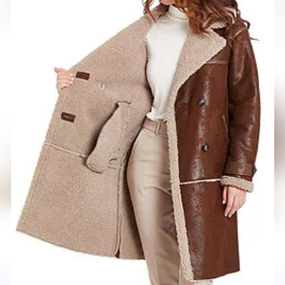 Frye Kimmy Faux Shearling Coat - NEW - Picture 8 of 11